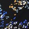 Black-Blue-Multi Abstract Printed Stretch Poly Spandex Satin Woven Fabric By the Yard